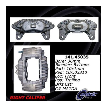 Centric Semi-Loaded Brake Caliper, Parts, 141.45035 141.45035